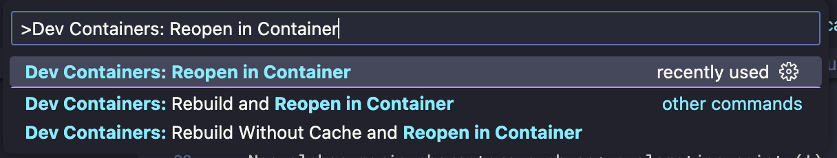 Reopen in Container