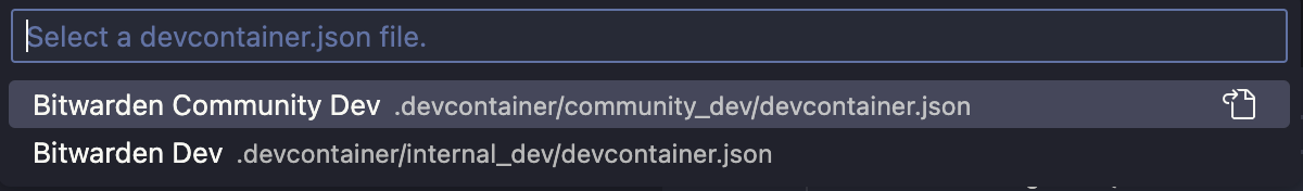 Select container configuration